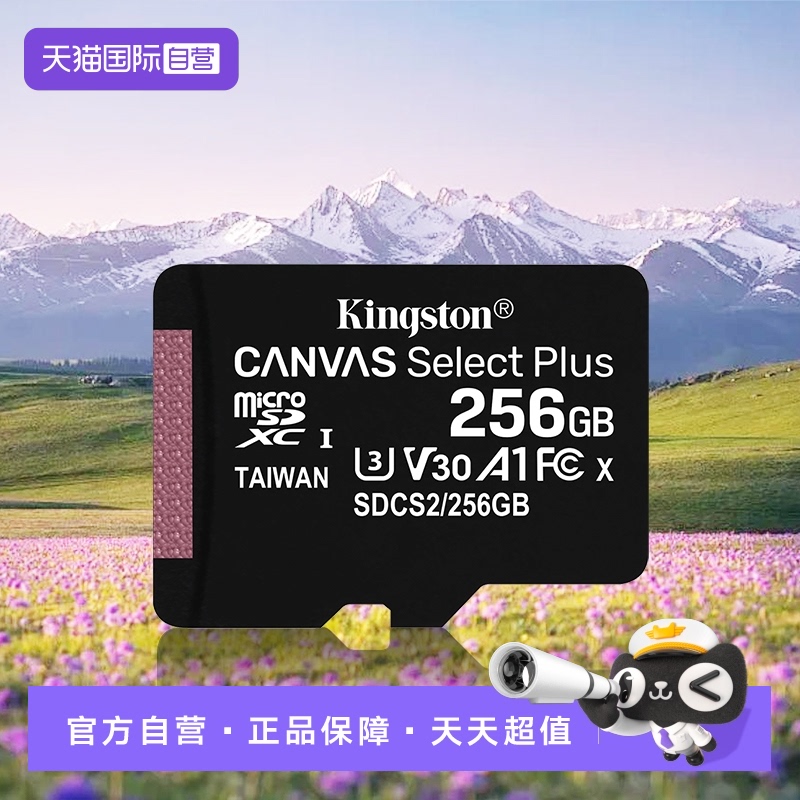 【自营】金士顿256g高速内存tf卡监控记录仪摄像头平板手机闪存