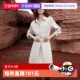 连衣裙女2026春新款 纯棉翻领收腰a字裙 工装 衬衫 自营 ELLE法式