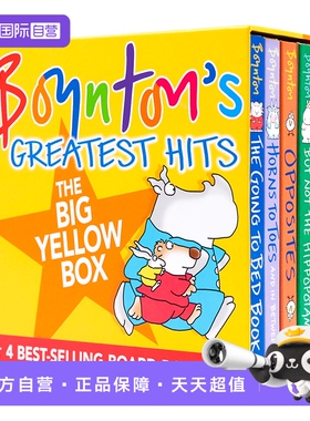 【自营】故事宝盒桑德拉博因顿纸板书4册The Going to Bed Book Opposites英文原版绘本Sandra Boynton's Greatest Hits低幼儿童