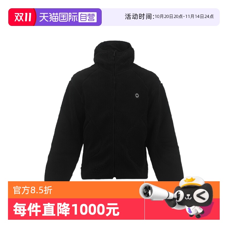 【自营】KENZO男士FW25连帽拉链logo徽标秋冬保暖摇粒绒外套