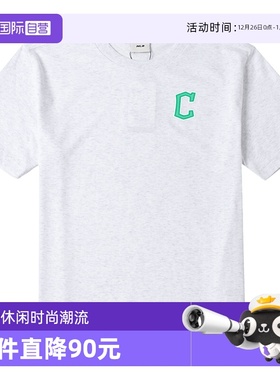 【自营】MLB短袖儿童休闲服透气浅麻灰色运动服潮流T恤7ATSB0243