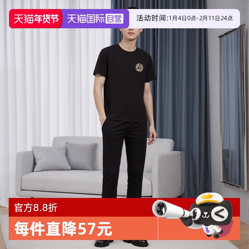 【自营】Versace/范思哲男装夏季新款短袖男士时尚印花圆领T