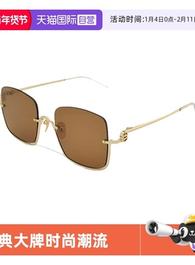 【自营】GUCCI/古驰太阳镜男女通用金属帅气半框时尚墨镜GG1279S