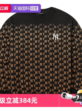【自营】MLB卫衣男女新款运动服黑色纽约洋基长袖套头衫3AMTM0744