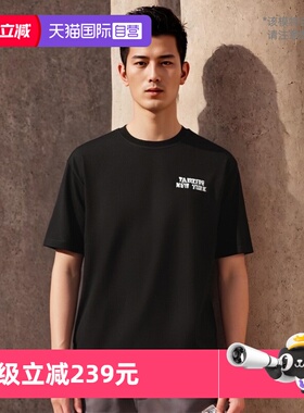 【自营】MLB短袖男女装黑色圆领运动T恤简约时尚休闲服3ASWB2243