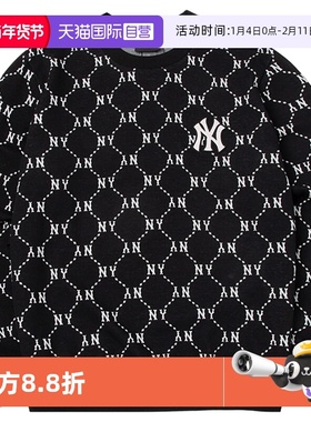 【自营】MLB黑色卫衣男女新款运动服长袖套头衫老花上衣3AMTM0141