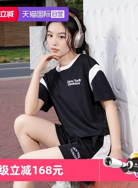 【自营】MLB女白色短款半袖T恤女新款运动休闲透气短袖3FTSV0343