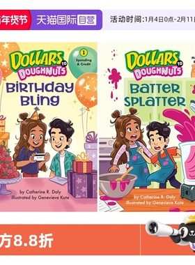 【自营】英文原版 Dollars to Doughnuts 美元到甜甜圈系列 2册合售 理财概念 少儿初级章节书桥梁读物