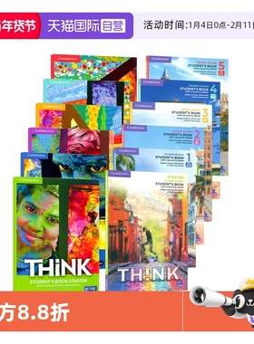 【自营】原版进口剑桥初中高中英语教材 Cambridge Think Starter 1 2 3 4 5级别学生书+练习册思维KET/PET考试教辅外语 think教材