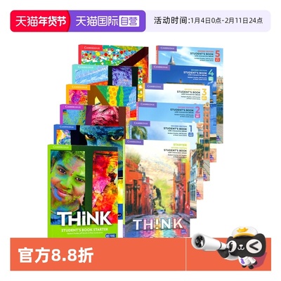 【自营】原版进口剑桥初中高中英语教材 Cambridge Think Starter 1 2 3 4 5级别学生书+练习册思维KET/PET考试教辅外语 think教材