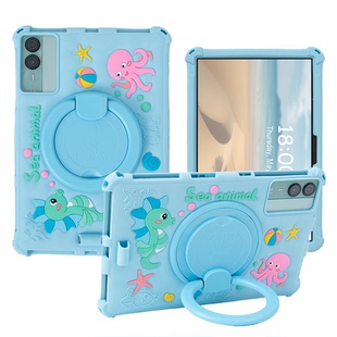 适用于移动云电脑浪潮PD5011保护套10.95英寸学习机Inspur浪潮pd5011软胶套旋转支架横竖屏支撑外壳 钢化膜