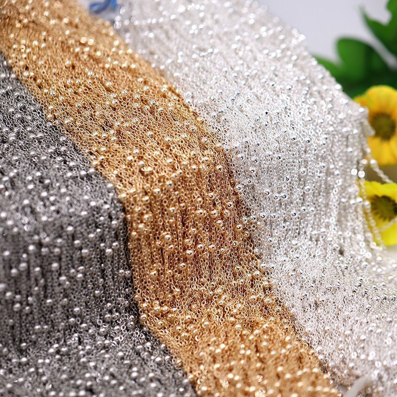 1.5mm豆珠链保色diy饰品配件特细链条项链手链耳饰十字流苏步摇链