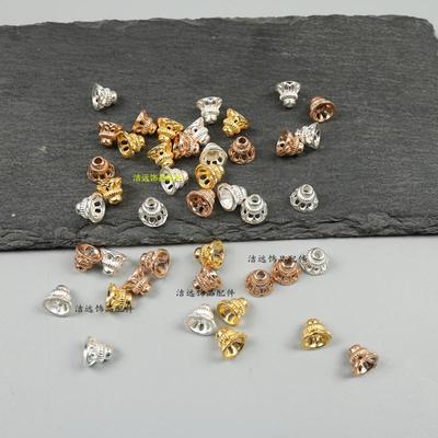 合金颤枝吊帽无孔塔型珍珠帽手工diy发簪发钗流苏吊坠花帽扣配件