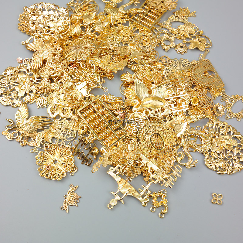 混款混色称斤保色合金花片手工diy饰品配件步摇发簪娘制作材料包