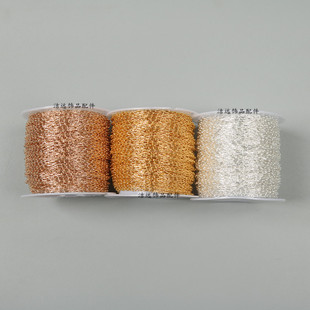 纯铜电泳扩充链条diy串珠水晶固定链细O型链手工发簪耳饰连接配件