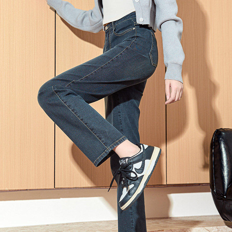 唐狮26春夏季新款女牛仔裤直筒烟管裤显瘦潮流复古修身九分裤子女