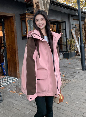 现货主推款 派克服拼色冲锋衣羽绒服女2C233-8868-P275-K389