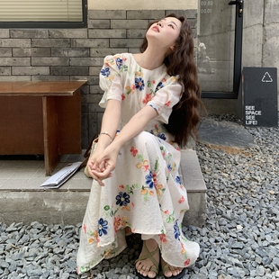 【香云纱】彩色刺绣连衣裙女装2026新款今年流行爆款春装小个子