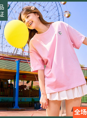 [史努比联名]唐狮2024新款白色短袖女T恤夏季上衣女设计感sz