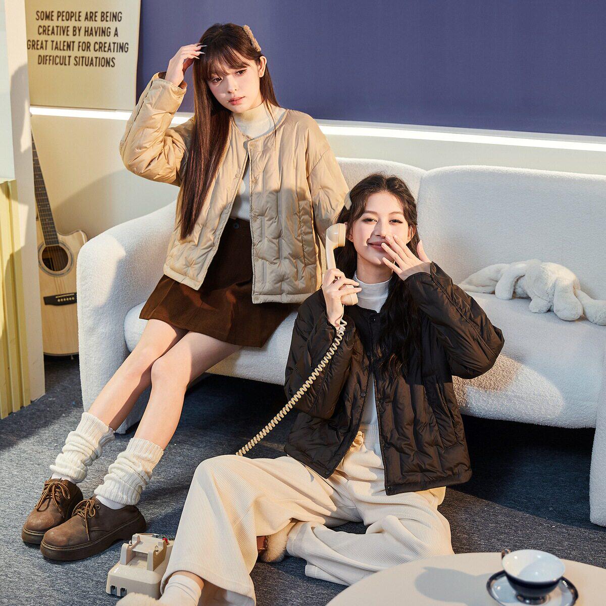 唐狮正品新款短款羽绒服轻薄女款冬季穿搭鸭绒羽绒内胆保暖休闲jt