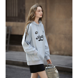唐狮2026春装新连帽卫衣运动风高级感女字母印花气质韩系早春女装