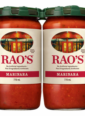RAO'S意大利番茄酱MARINARA瓶装770ml罗勒风味意面酱西餐拌面披萨