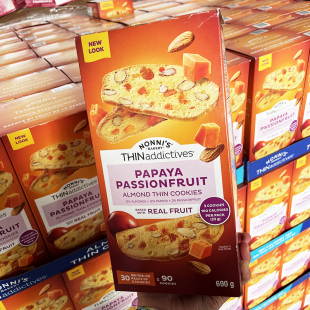 加拿大THIN ADDICTIVES薄上影杏仁蔓越莓坚果百香果木瓜饼干690g