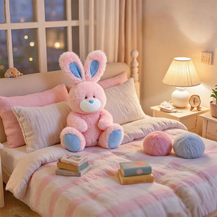新款安吉拉兔子公仔毛绒玩具折耳兔玩偶儿童睡觉抱枕可爱超萌小兔