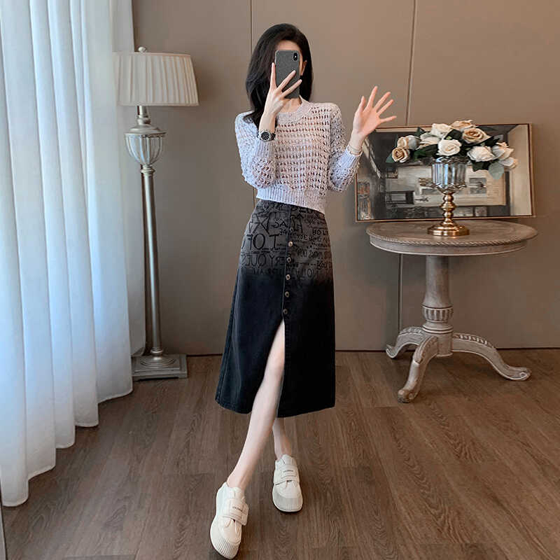 中长款专治大腿粗遮肉显瘦半身裙