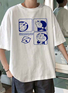 港风夏季青少年学生短袖男t恤韩版半袖潮牌宽松休闲百搭白色体恤