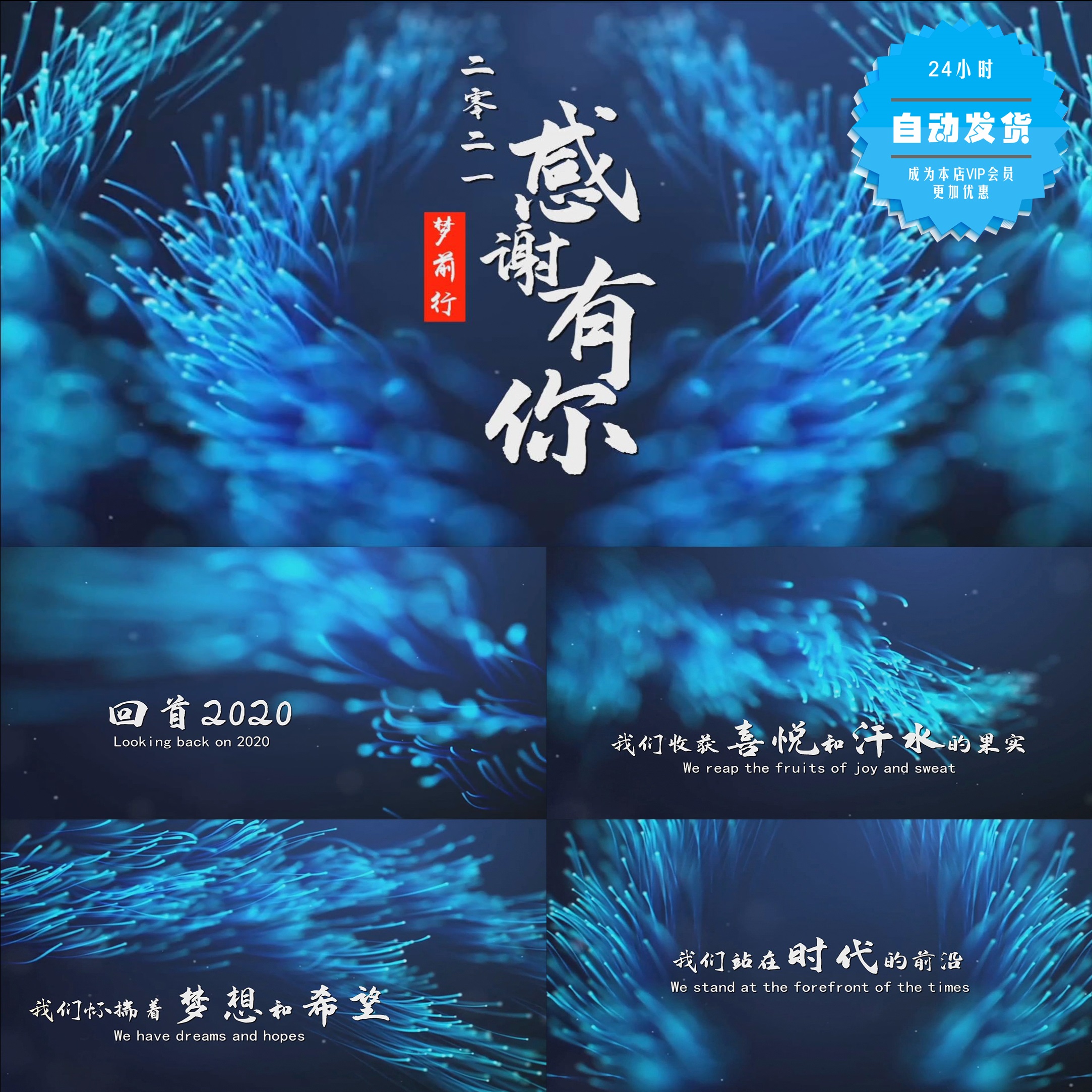 【会声会影X6X7X8X9模板】年会/颁奖|2021温馨粒子梦前行年会开场