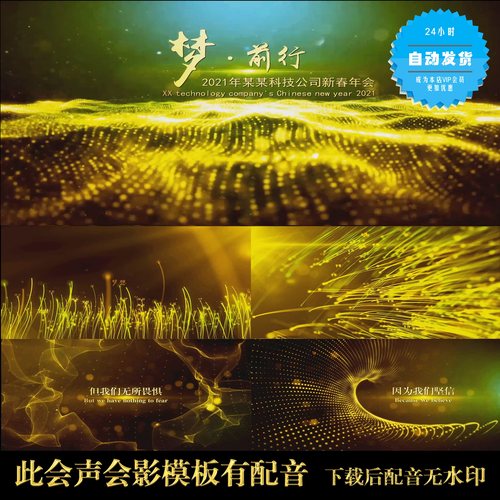 【会声会影X6X7X8X9模板】年会/颁奖|梦前行2021牛年企业年会开场
