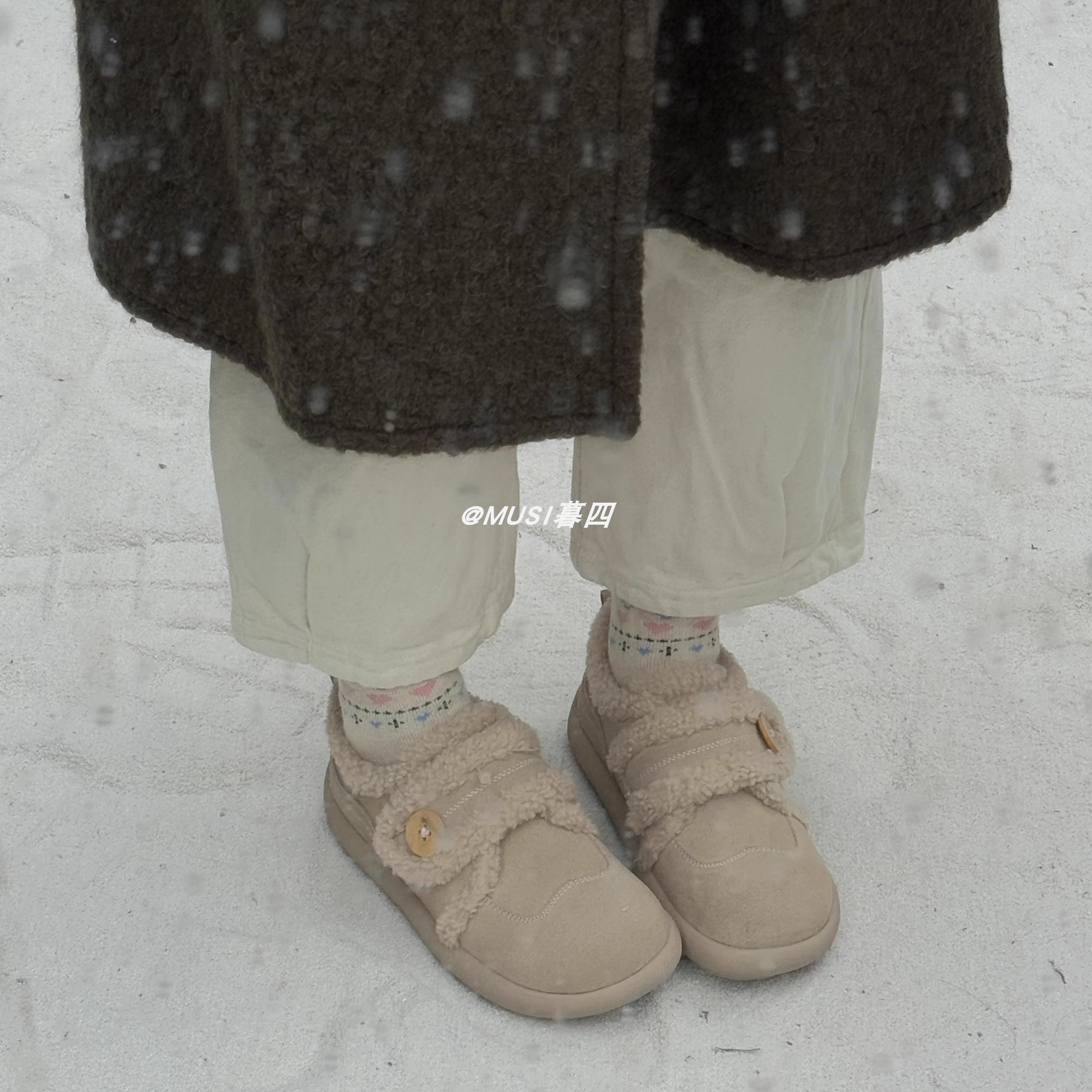 皮带装饰单鞋秋冬新款小土豆可爱