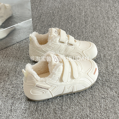 鲁鲁蛋保暖加绒德训棉鞋女2025新款爆款冬季勃肯鞋厚底小白鞋板鞋