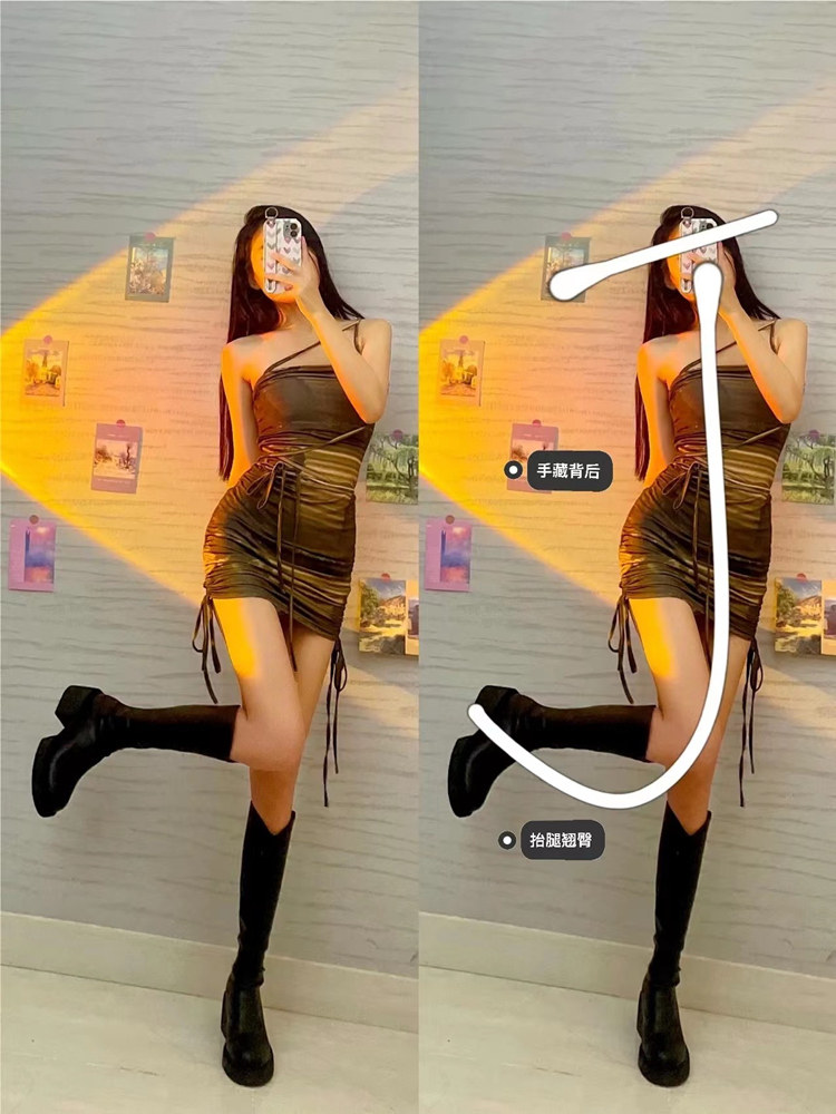 여성용 다리가 드러나는 스트레이트 V마우스 부츠 키가 작은 분들을 위한 두꺼운 밑창의 노니 부츠 하이힐 나이트 부츠 버드 레그 하이 부츠
