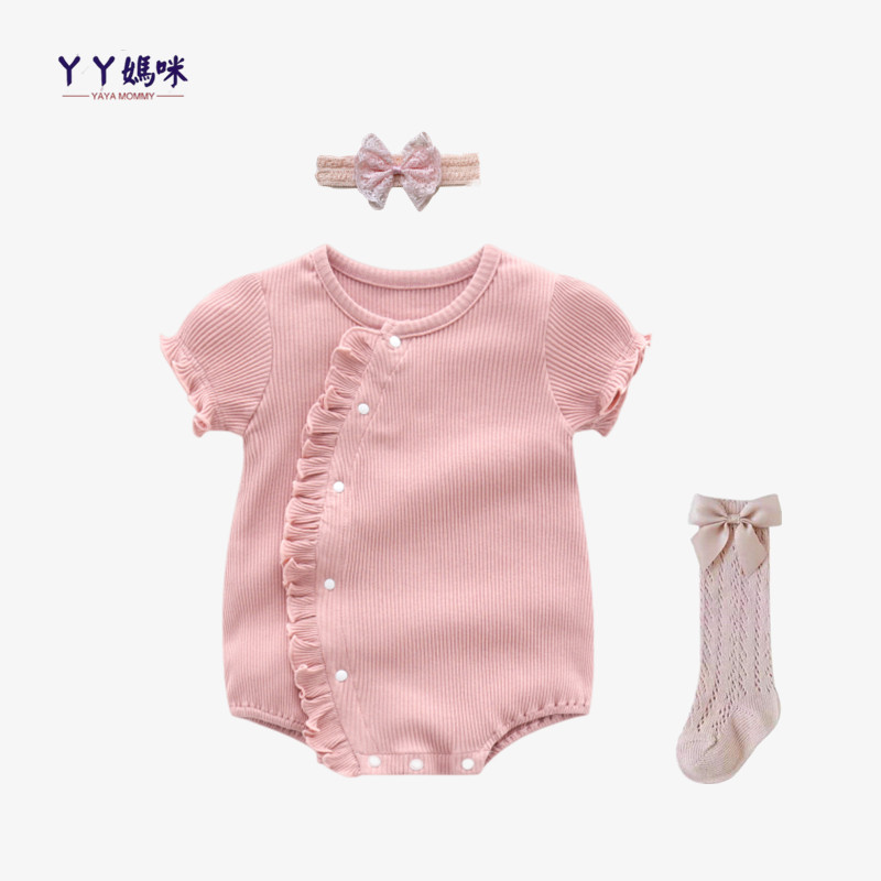 满月婴儿衣服夏装薄款纯棉包屁衣