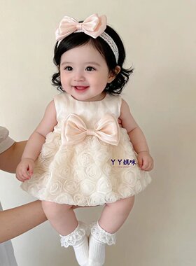 夏季软纱女宝宝礼服蓬蓬裙