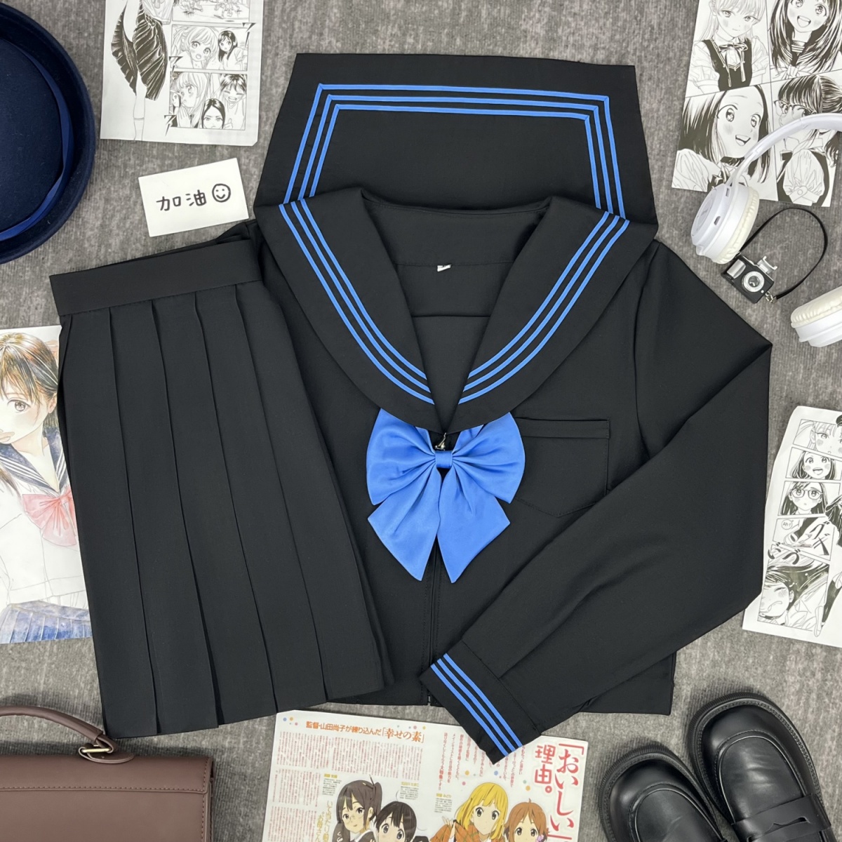 樱奈家基础款蓝三本水手服套装