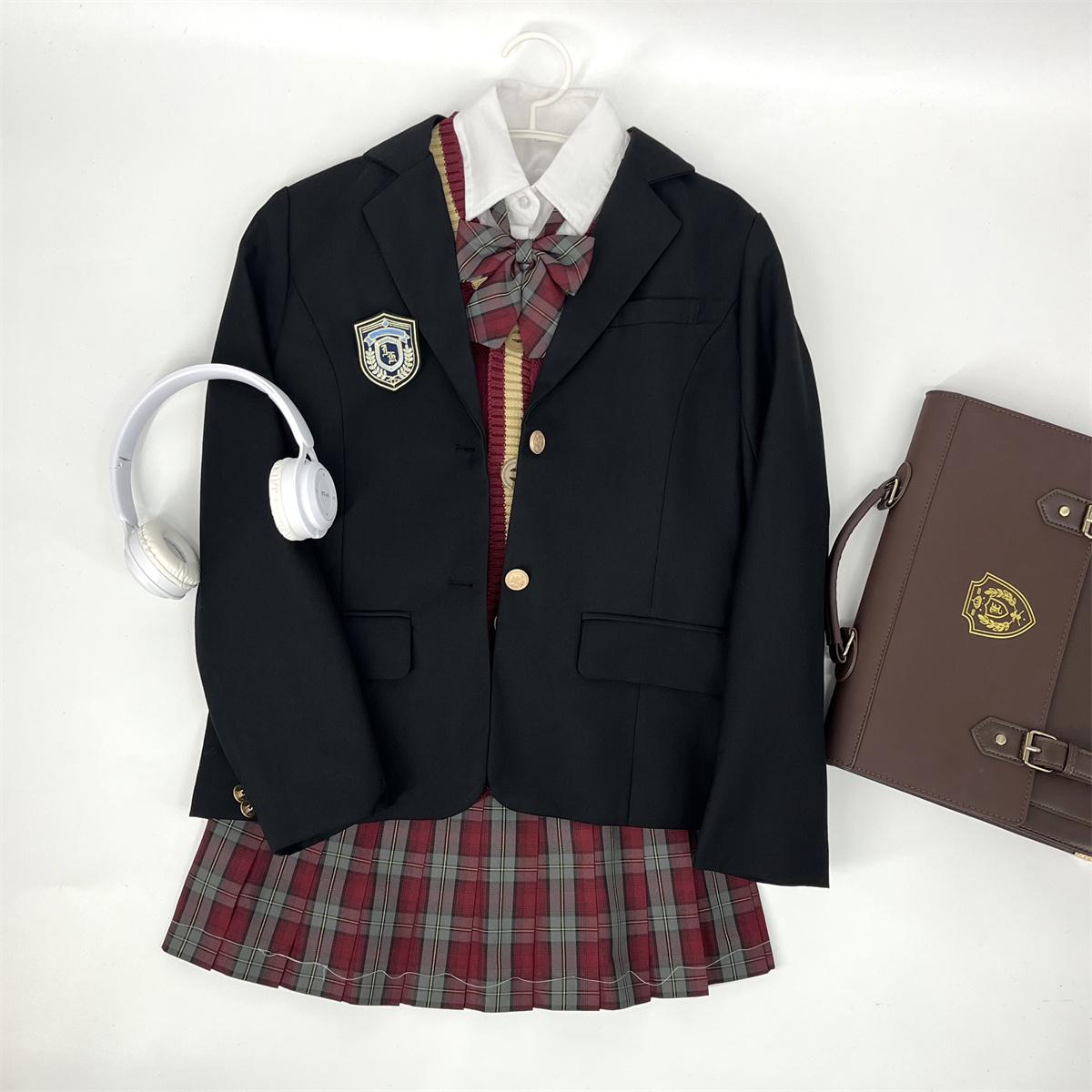 樱奈家原创JK制服黑色二粒扣西装