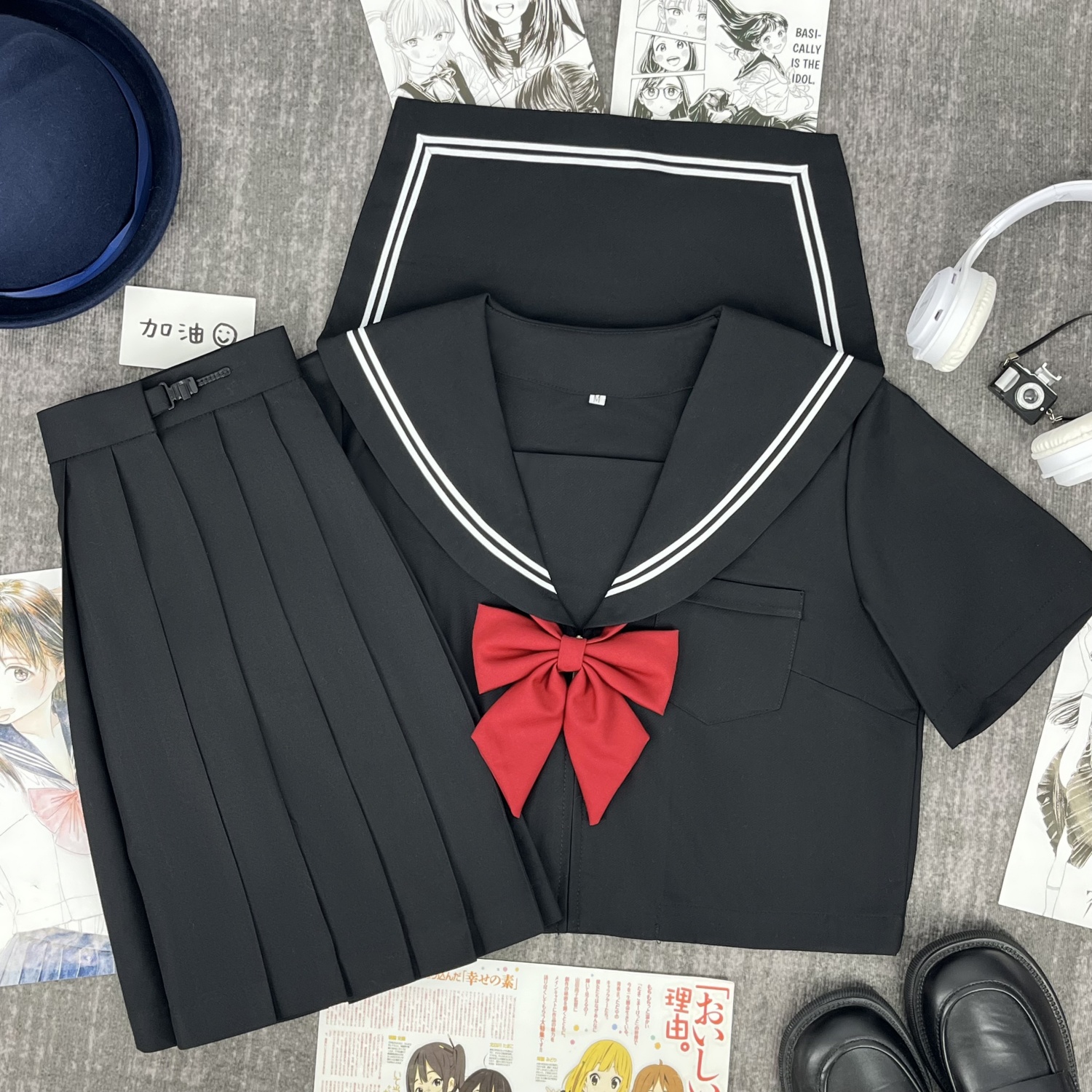 樱奈家原创JK制服黑二本水手服