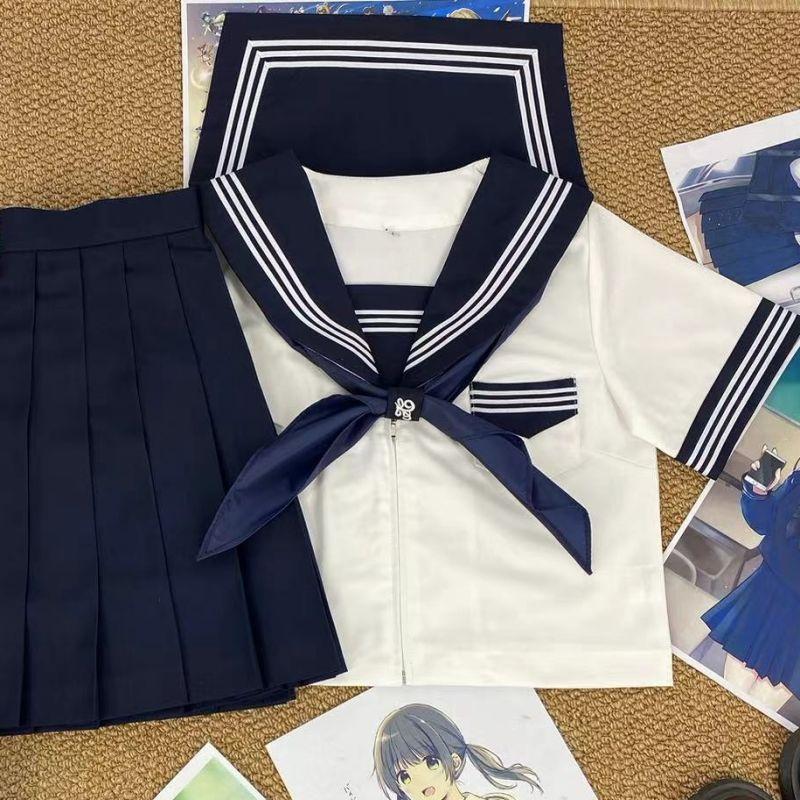 樱奈家原创改良白三本水手服