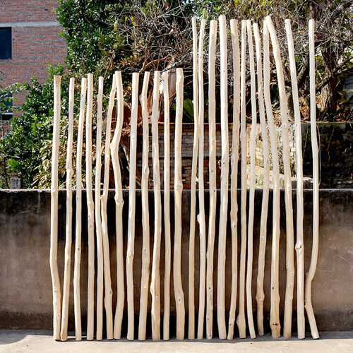 原木去皮干树枝挂衣杆森系橱窗