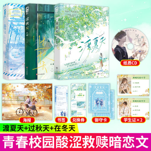 3册 在冬天+过秋天+渡夏天 校园暗恋be 意难平 虐文 畅销青春现代言情 暗恋成真 久别重逢 现代言情甜文 文学小说实体图书籍 大鱼