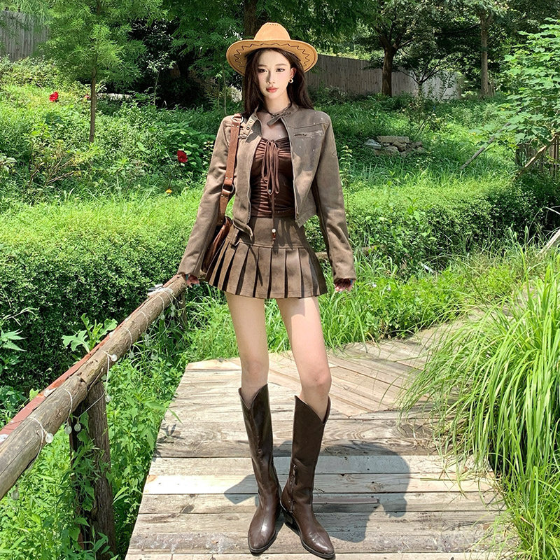 新疆旅游甜辣性感古早风吊带美拉蕾丝衫/雪纺衫