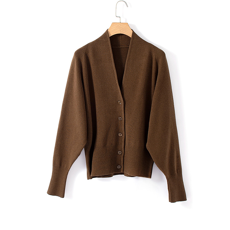 GP098 菲诗菲曼高端定制   宽松V领羊毛针织开衫WL4532M