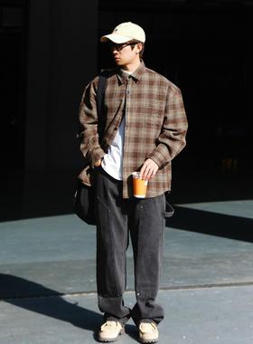 OBSERVER SSA 水洗美式复古工装伐木裤直筒重磅牛仔裤