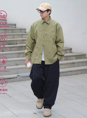 OBSERVER SSA 明线结构户外机能风果绿色工装通勤长袖衬衫