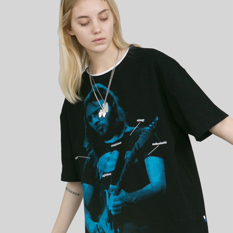 OBSERVER LAB David Gilmour舞台剪影摇滚吉他手人像国潮短袖T恤