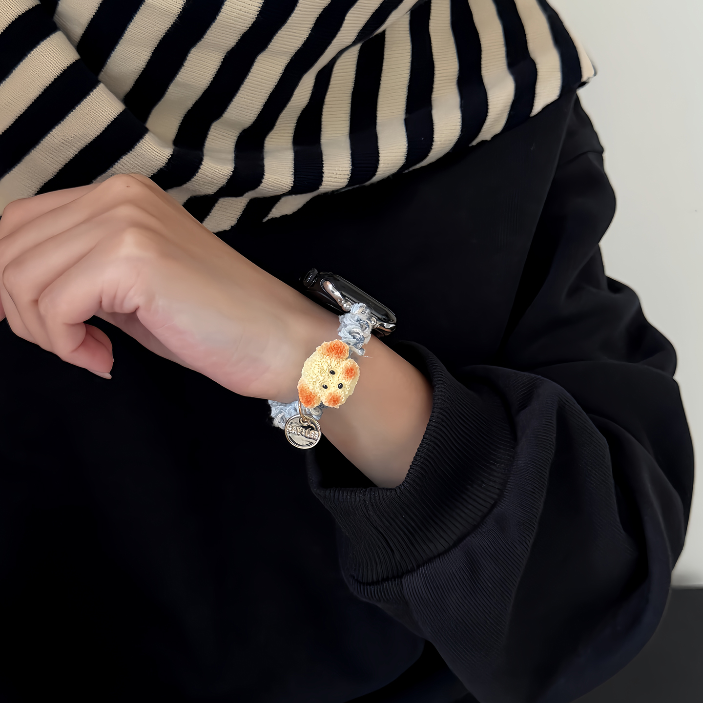 可爱狗狗applewatch11表带适用S10苹果智能手表带iwatchs98se弹力