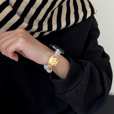 可爱狗狗applewatch11表带适用S10苹果智能手表带iwatchs98se弹力